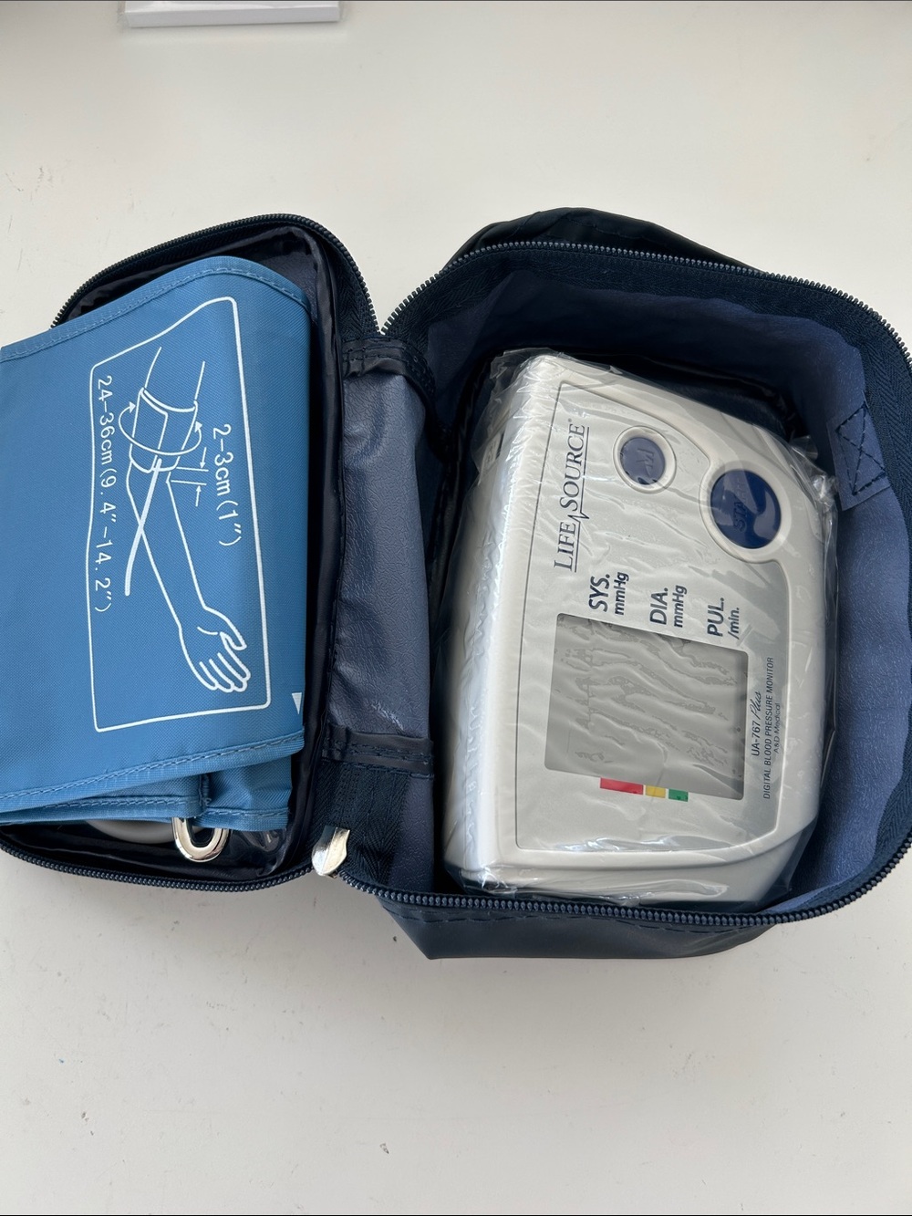 Blood Pressure Monitor - White & Blue